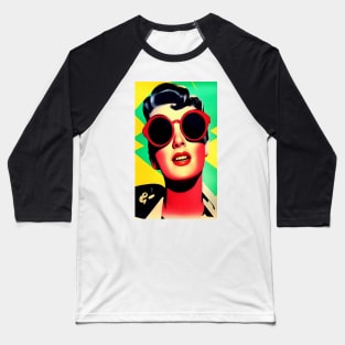 Popart Popculture Loving Lady Baseball T-Shirt